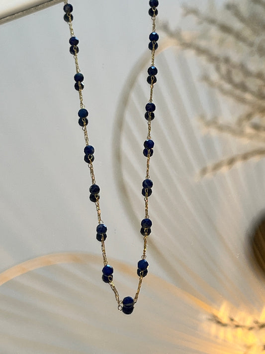 Collier court Lapis Lazuli